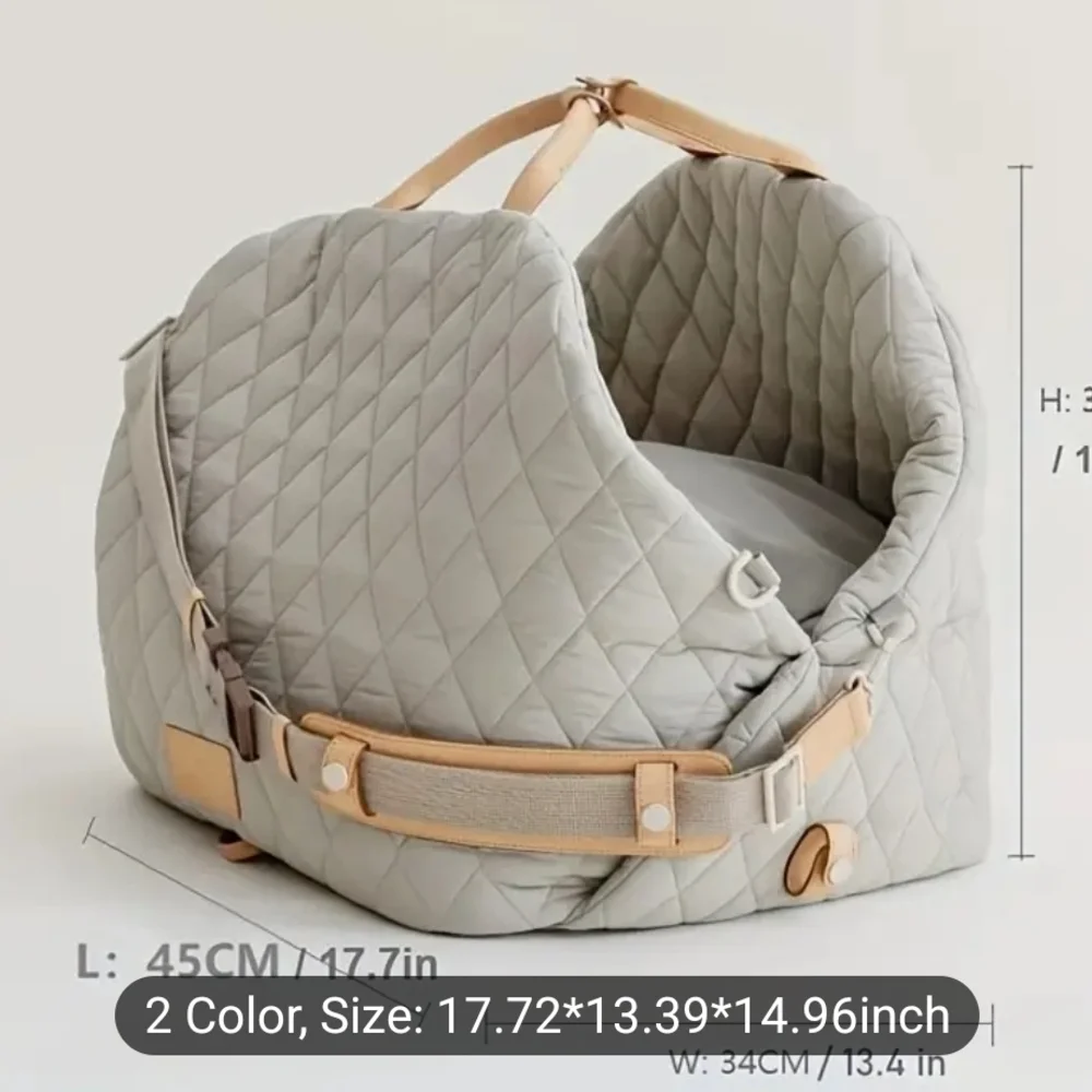 Gray Dog Carrier with Compact Design for Travel